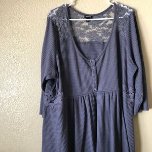 Plus size 3/4 sleeve blouse